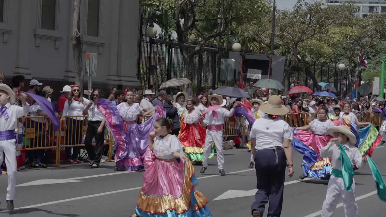 Young Students Dancing Traditional Costa Rican Dance During Independence Day Parade