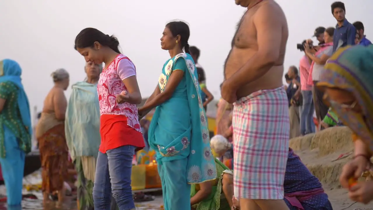 Crowd on the Ganges Riverbank