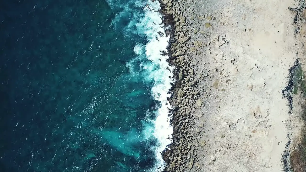 East coast shore of Bonaire aerial view from a drone