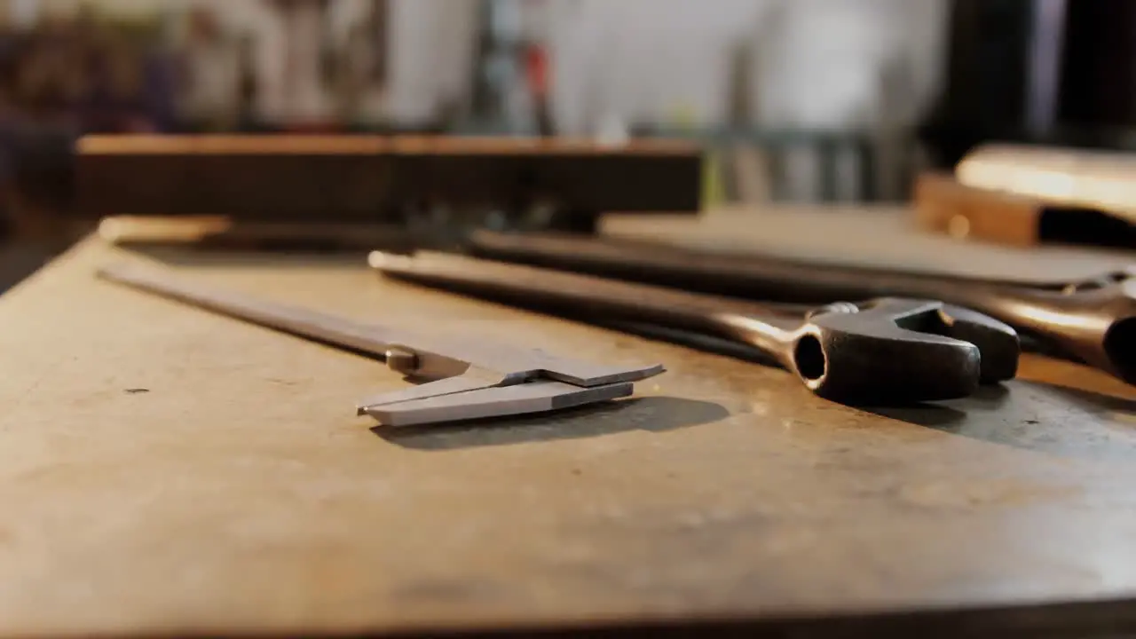 Close-up of tools on a table