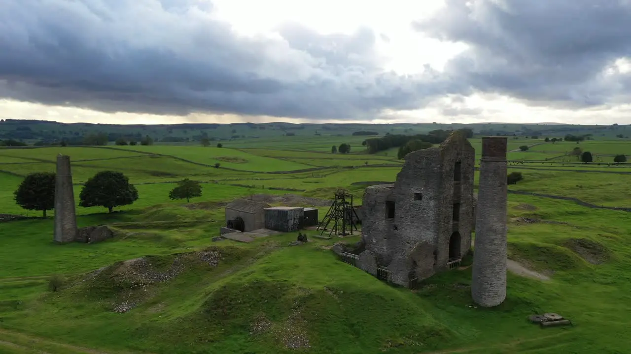 Aerial footage of Magpie Mine under a heavy sky