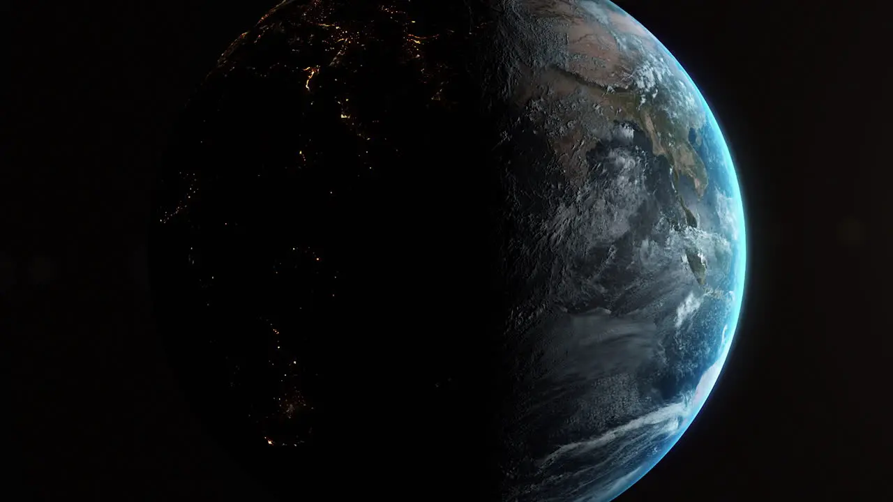 Earth from Space as Planet Slowly Retreats in Front of Sun to Make Solar Eclipse 3D Animation 4K