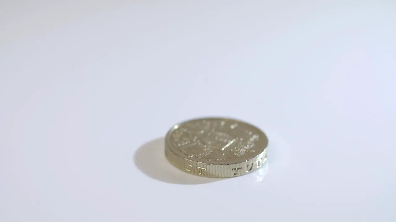 One Pound Coin Spinning