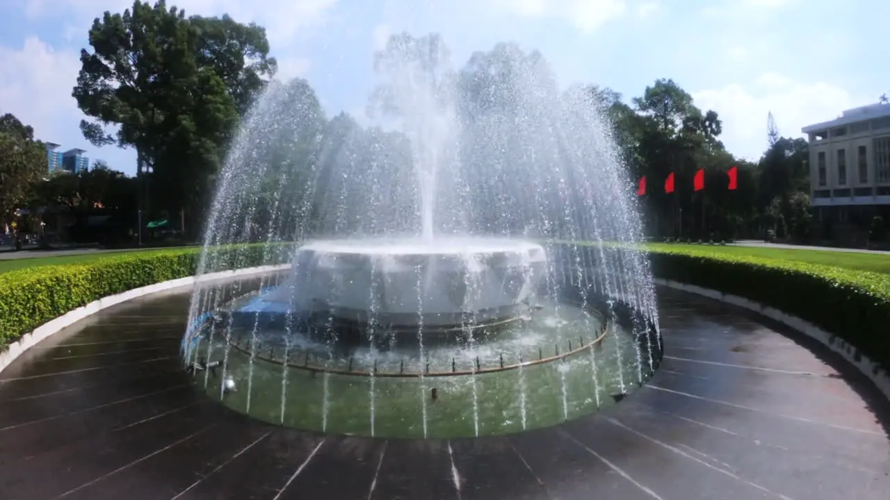 fountain pan-up shot in 120fps in Vietnam