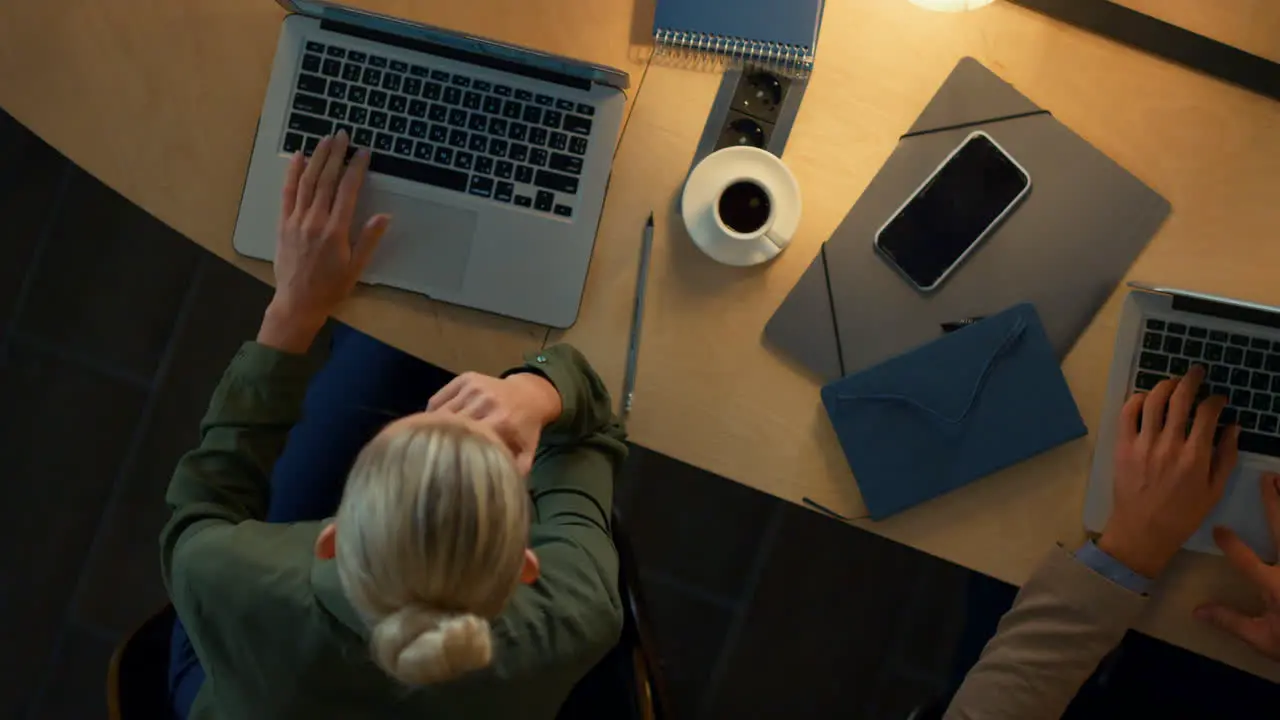 Business woman working on computer in coworking