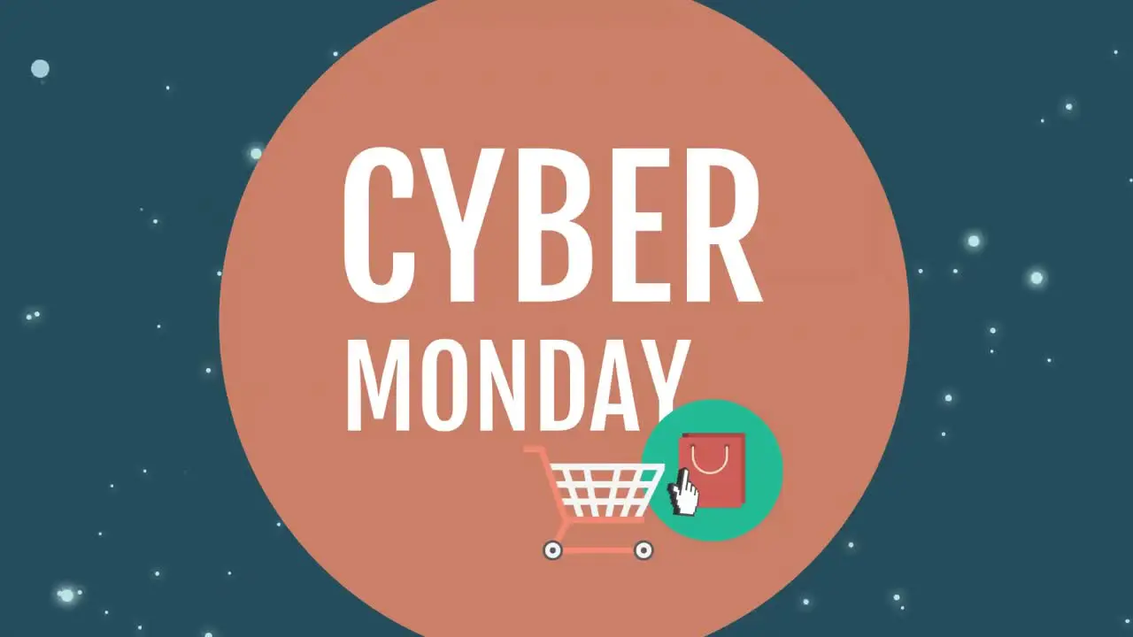 Cyber Monday sign against digital screen 4k