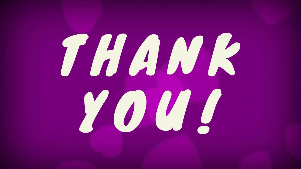 Thank you! text with purple background