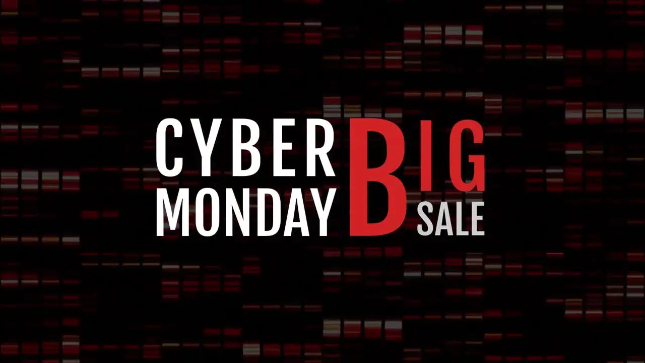 Cyber Monday sign against illuminated background 4k