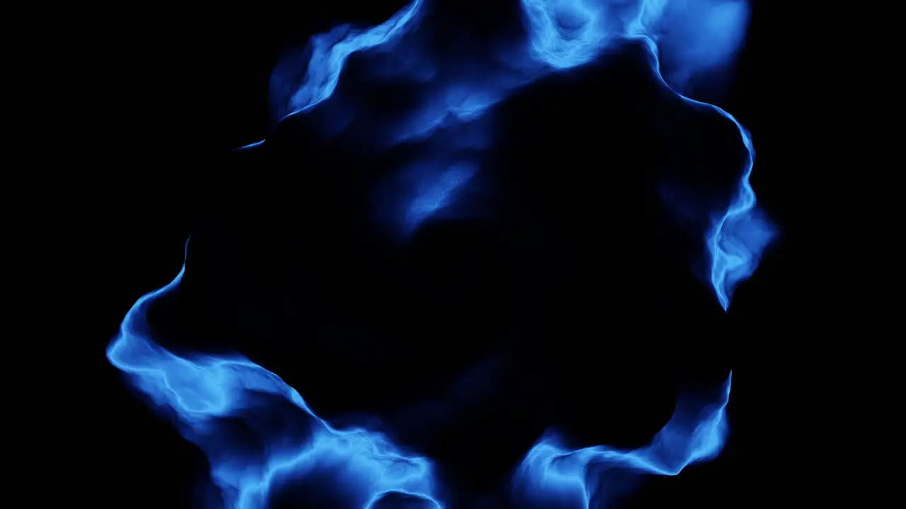 Glowing blue flame on dark background