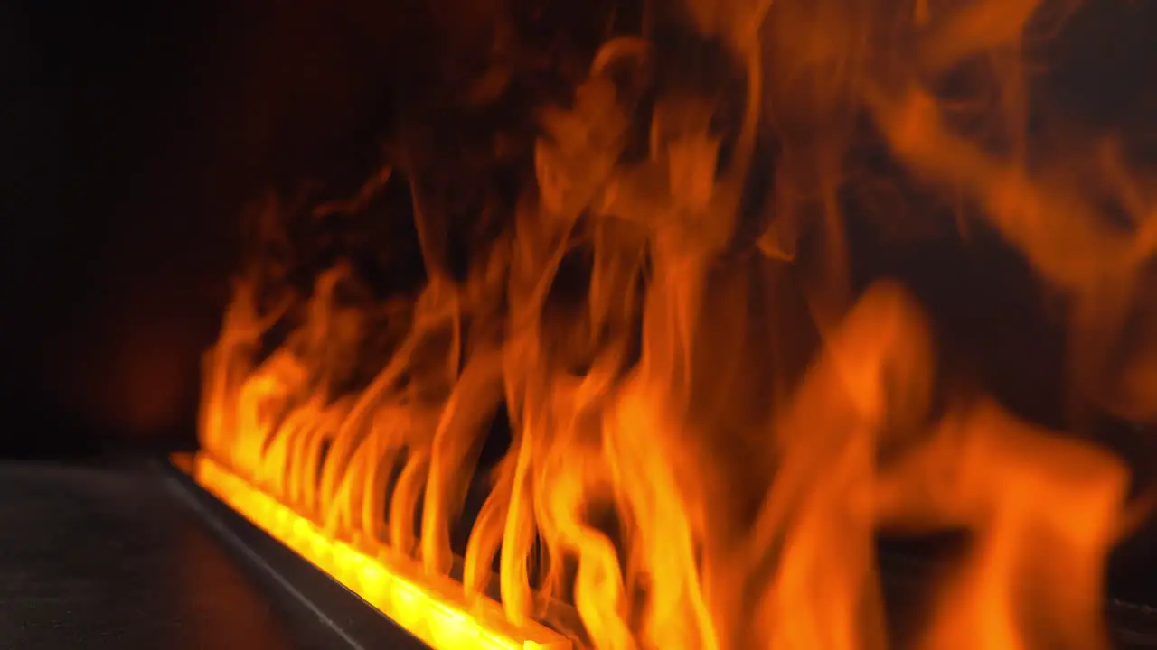 Close Up Of Fire From Electric Fireplace Inside The Spa