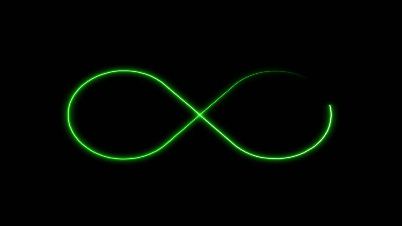 Green neon infinity symbol animation Abstract Neon Glowing