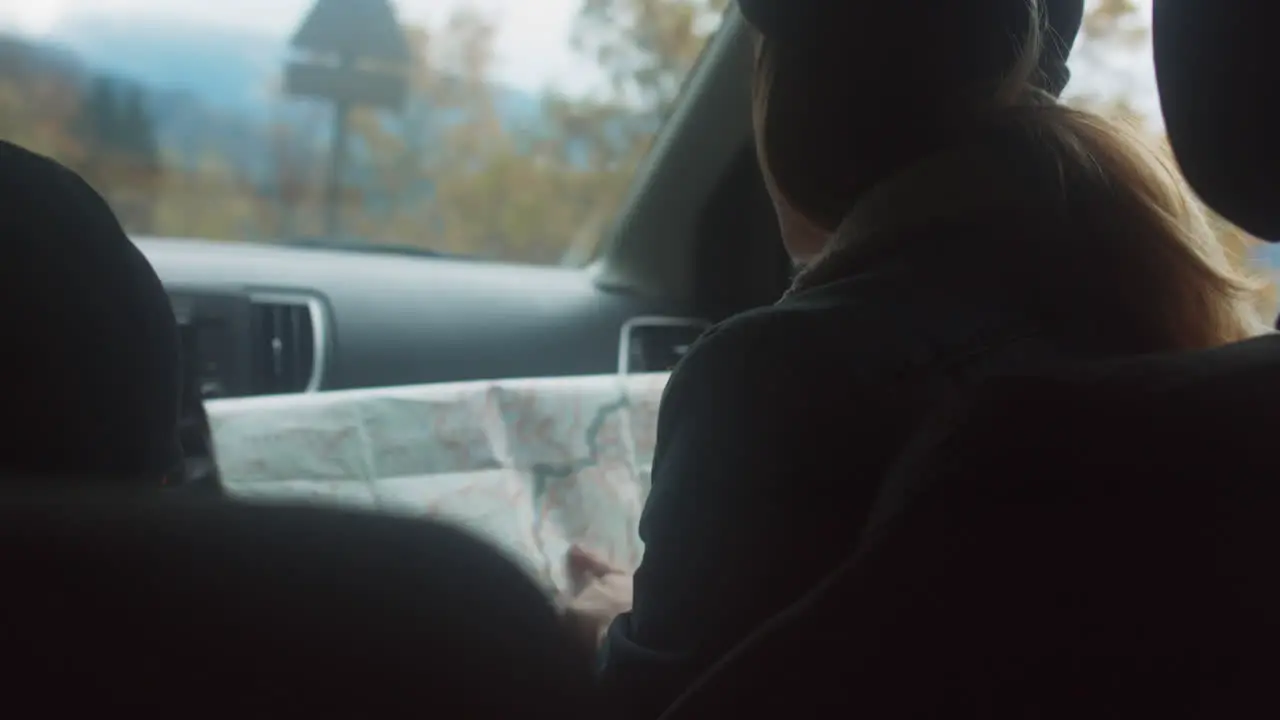 Woman Reading Map in Car 05