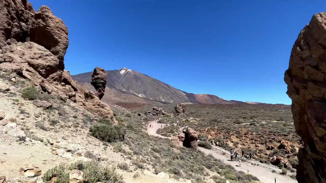 Roques de Garcia rock formations and Teide volcano Tenerife Canary Islands