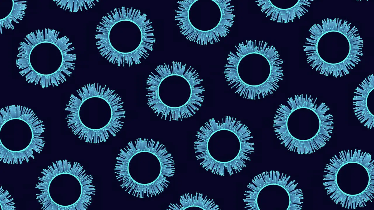 Circular blue circle pattern on dark background