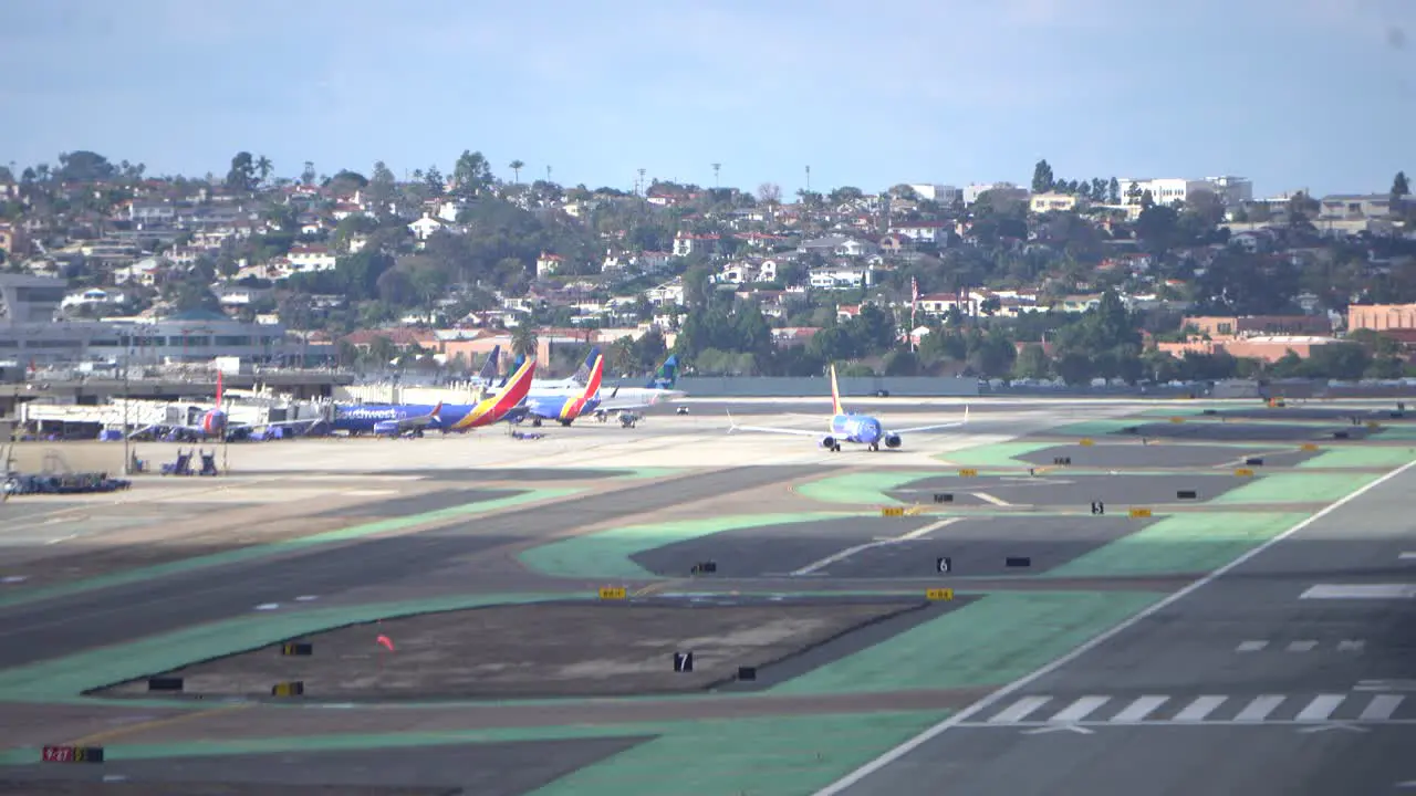 Southwest Airlines jets at airport