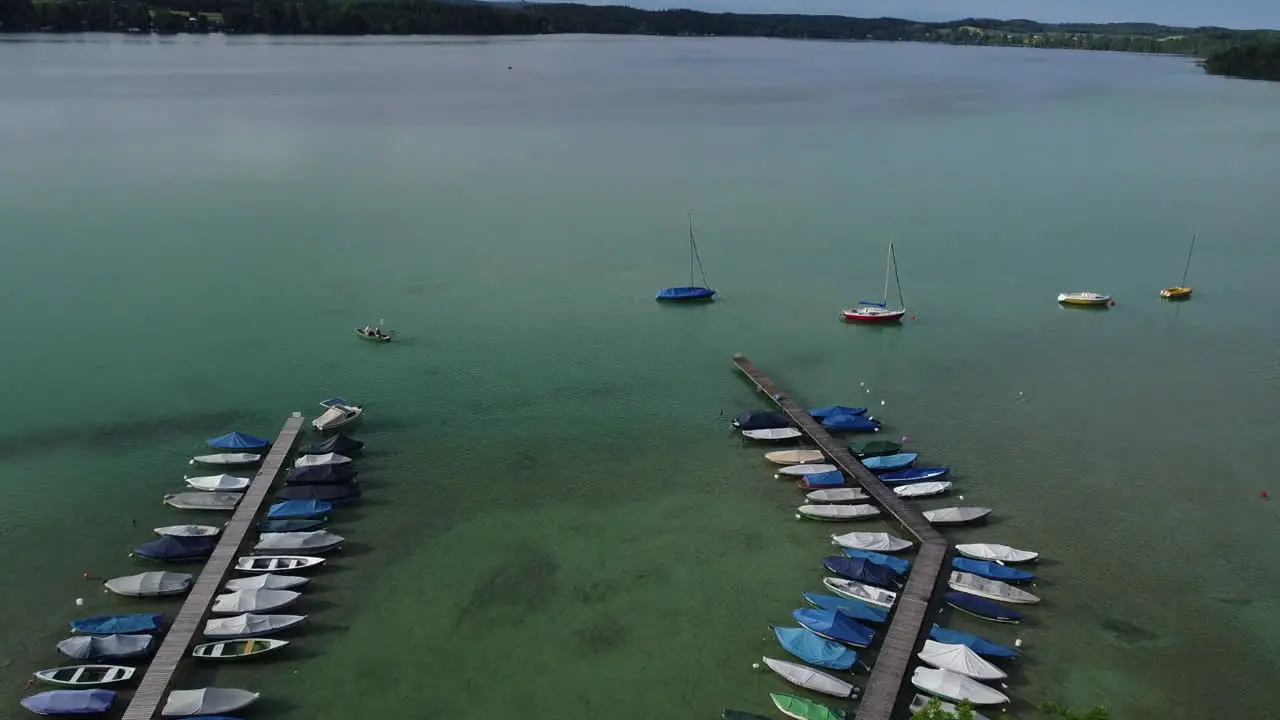 Large Lake with small boats