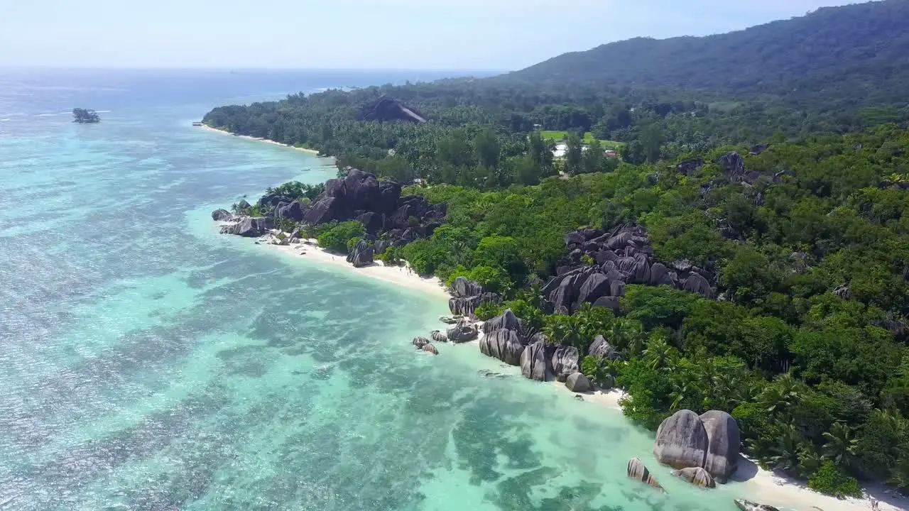 Africa Indian ocean Seychelles La Digue Anse Source d'Argent Beach Drone Shooting