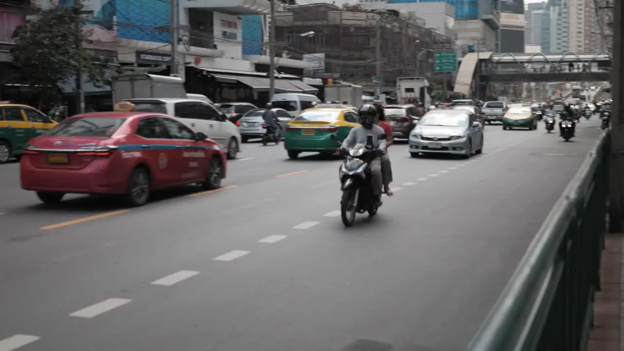 traffic and motorcycle in Bangkok Thailand