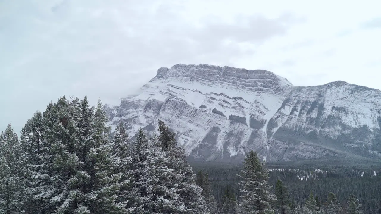 Beautiful mountain in snowy Banff National Park Alberta Canada