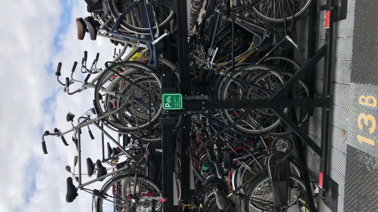 Bike parking near Amsterdam Centraal Station and Amstel River