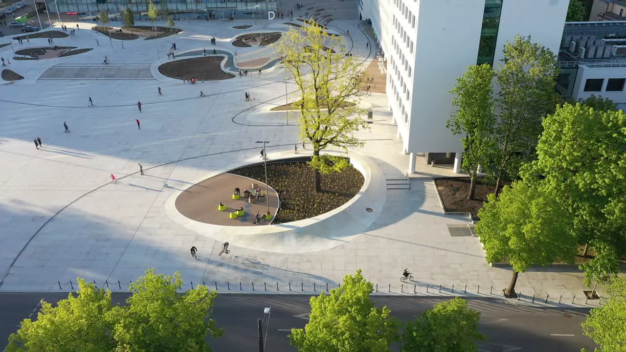 Vienybes square a newly refurbished public area in the heart of Kaunas