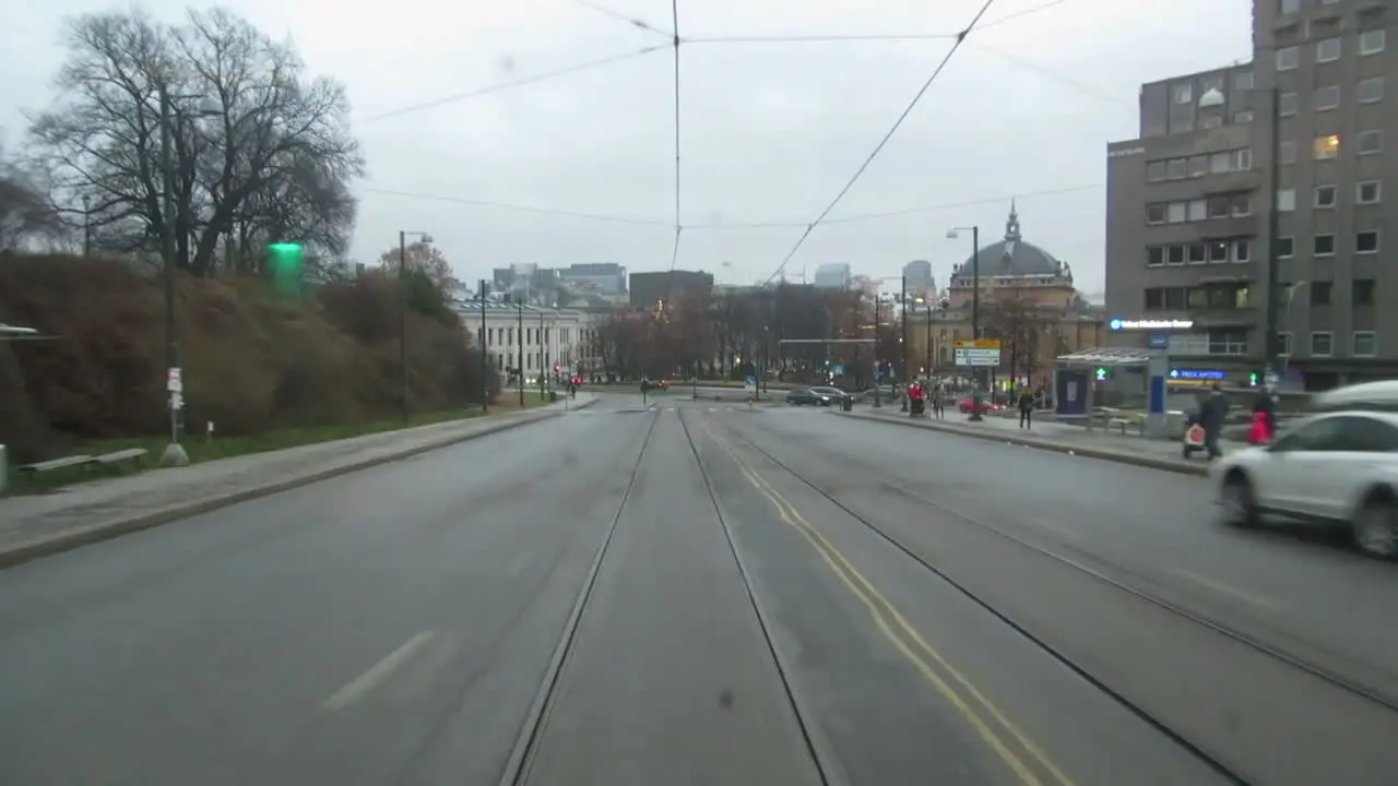 View from back of tram