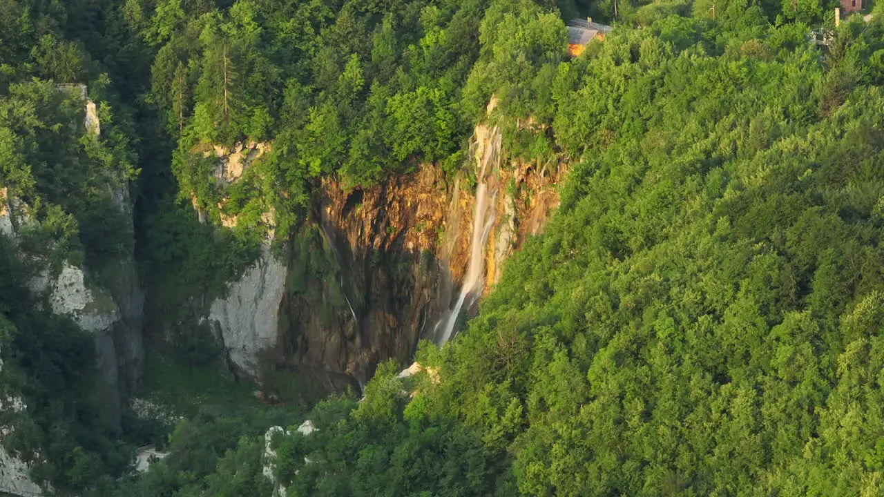 AERIAL Shot of Plitvice Lake National Park in Croatia Europe-9