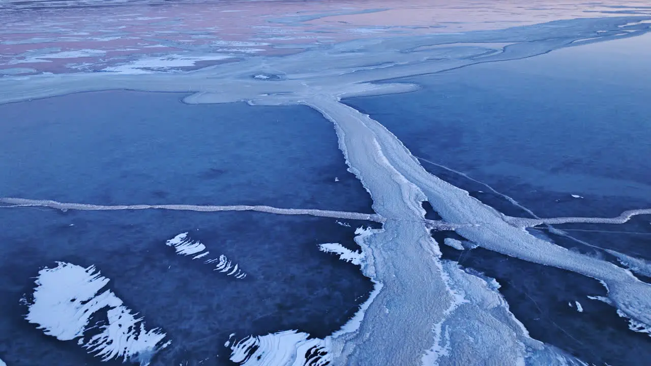 Unique drone footage revealing the sheer size of ice chunks in the water