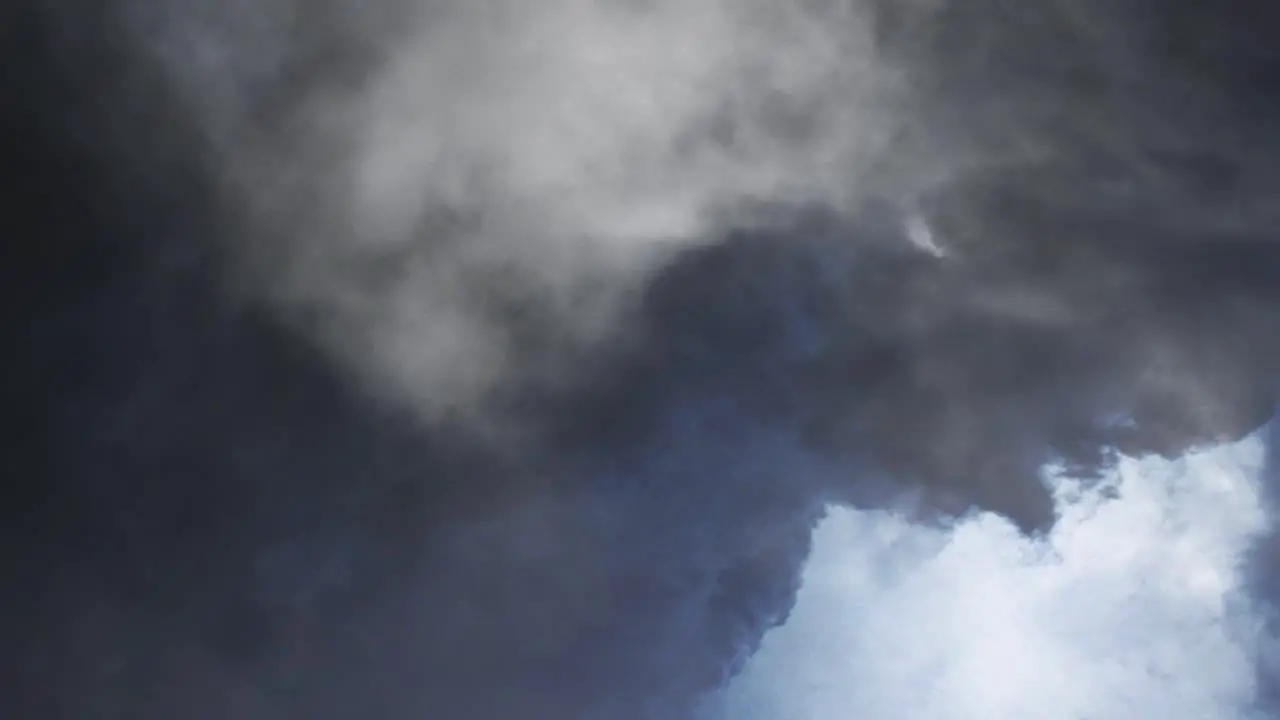 view of dark clouds over the sky and thunderstorm