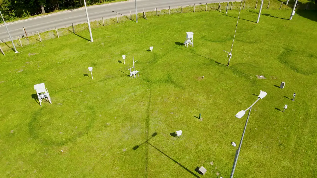 Borucino Weather Stations site on land to Mesure Climate Information from wind and soil aerial view