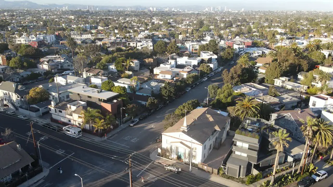 aerial view of busy city streets