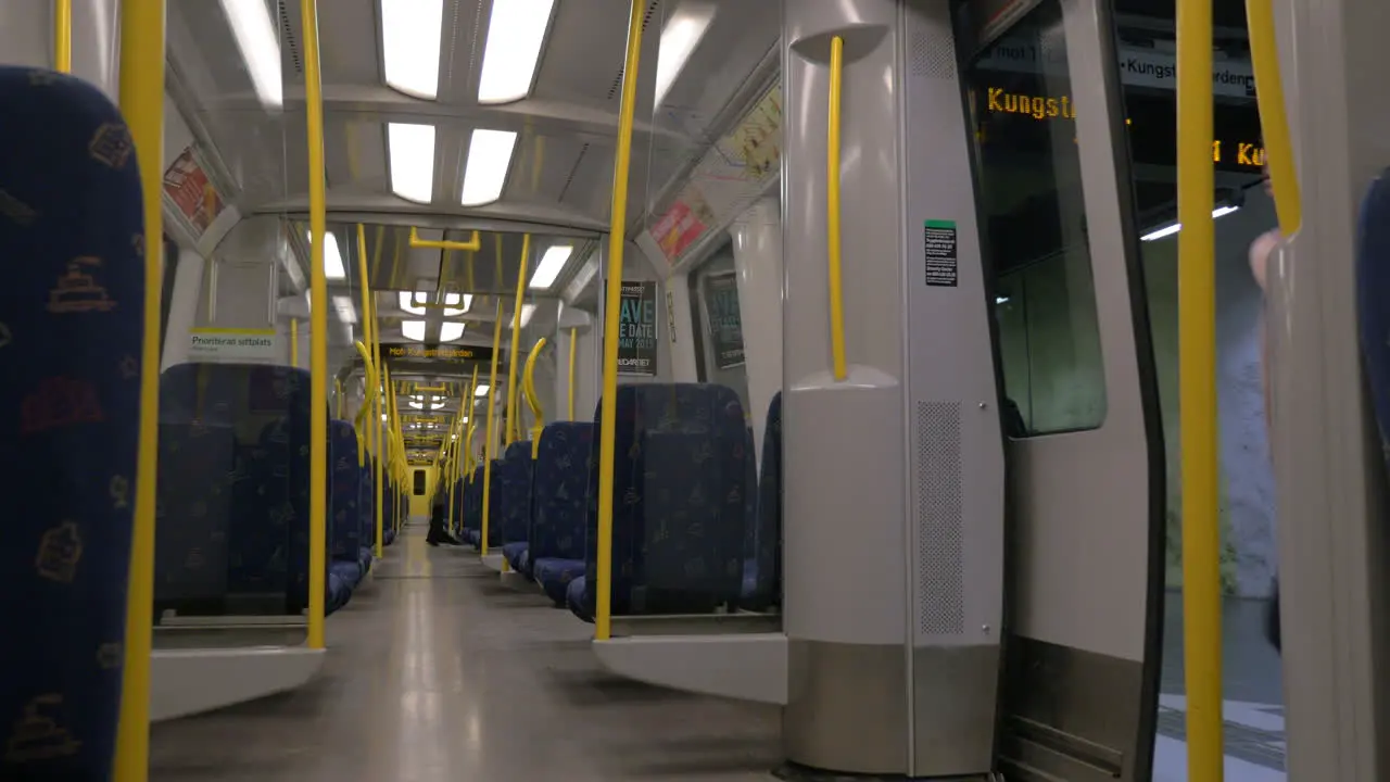 Passengers Getting on the Subway Train