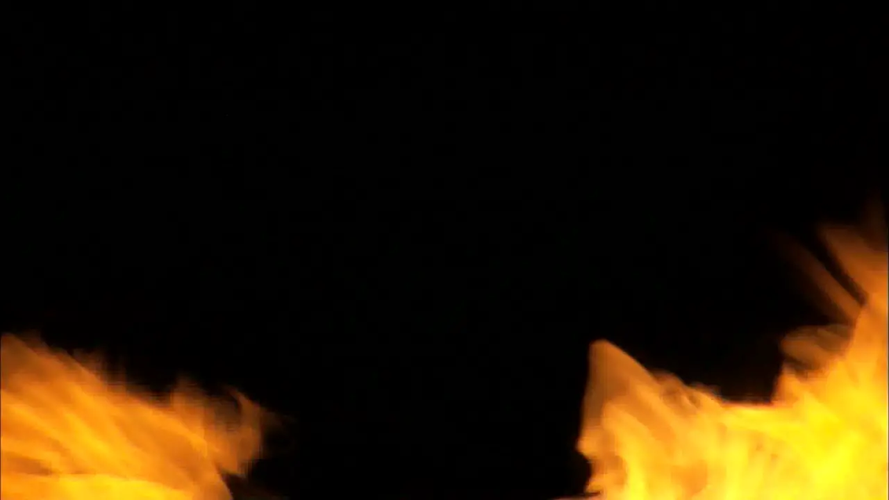 Fire fills the frame with dancing flames