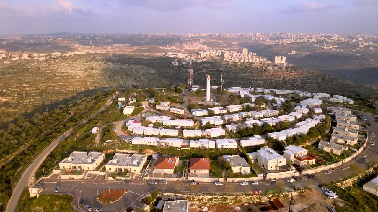 A village in the mountains of Samaria in Israel Ramallah in the background