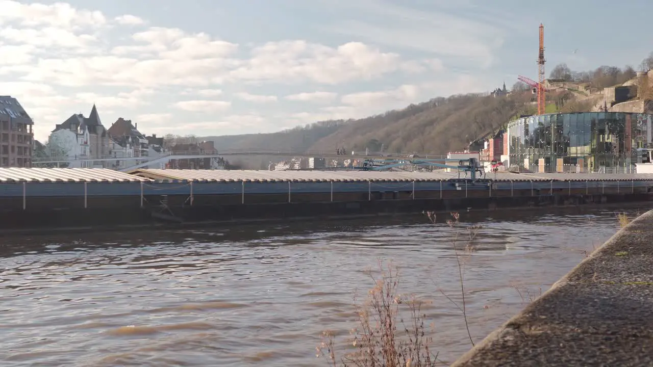 Boat in city Namur Belgium