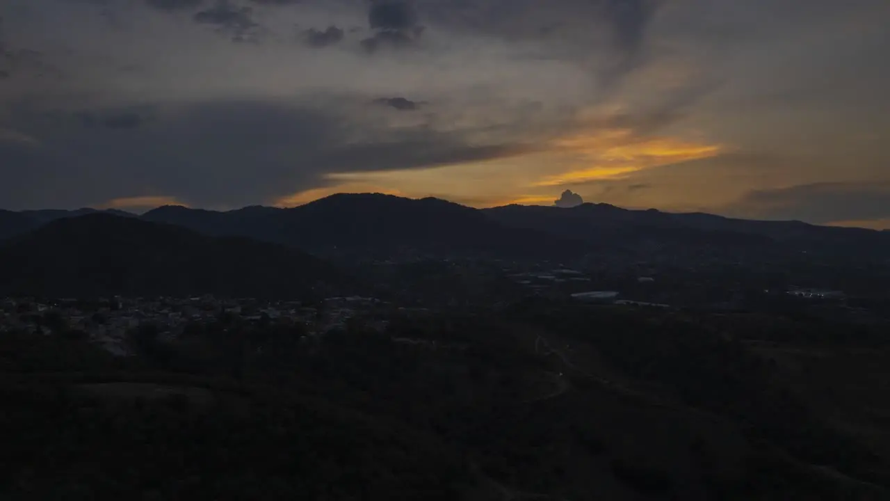 Aerial drone hyperlapse of the sunrise