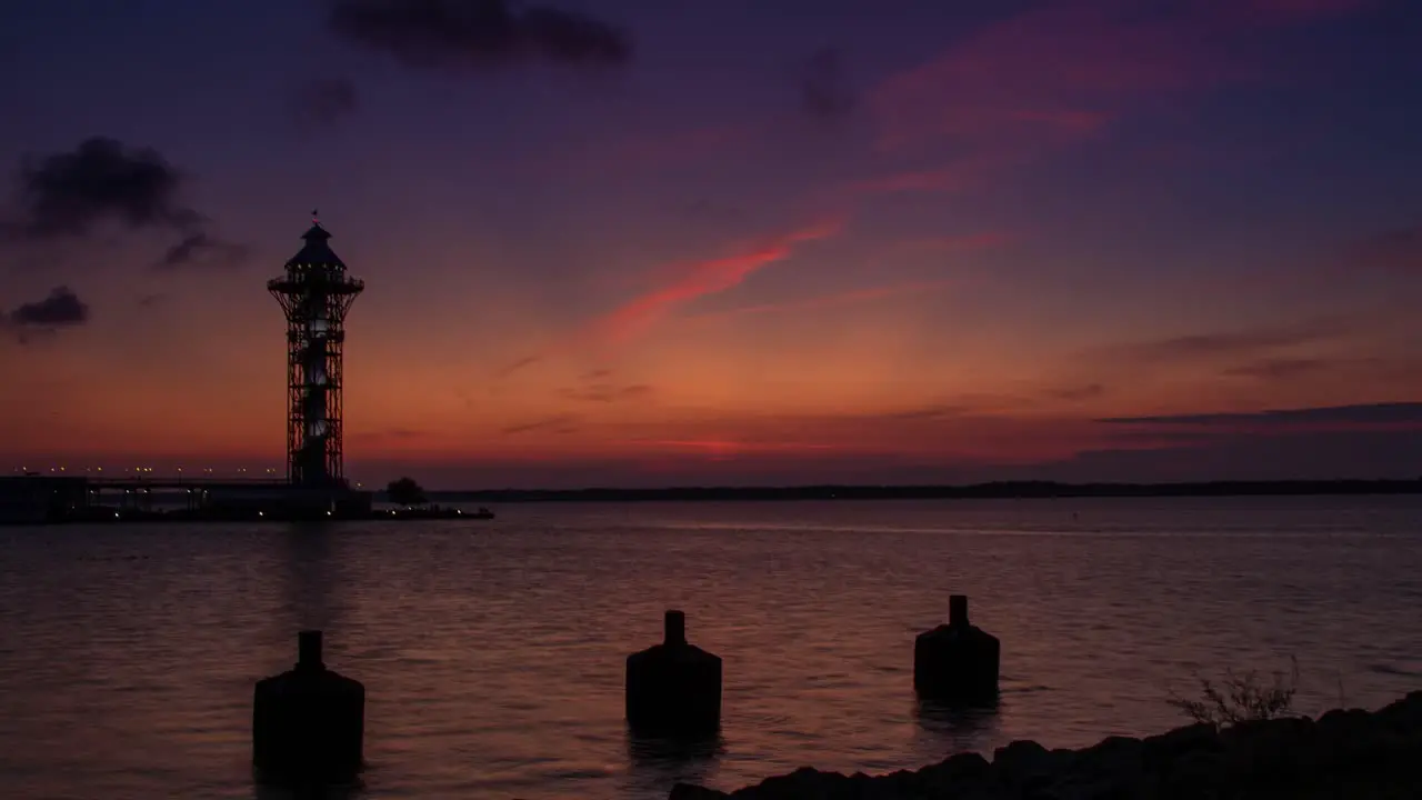 Time lapse of cloud movement over bay