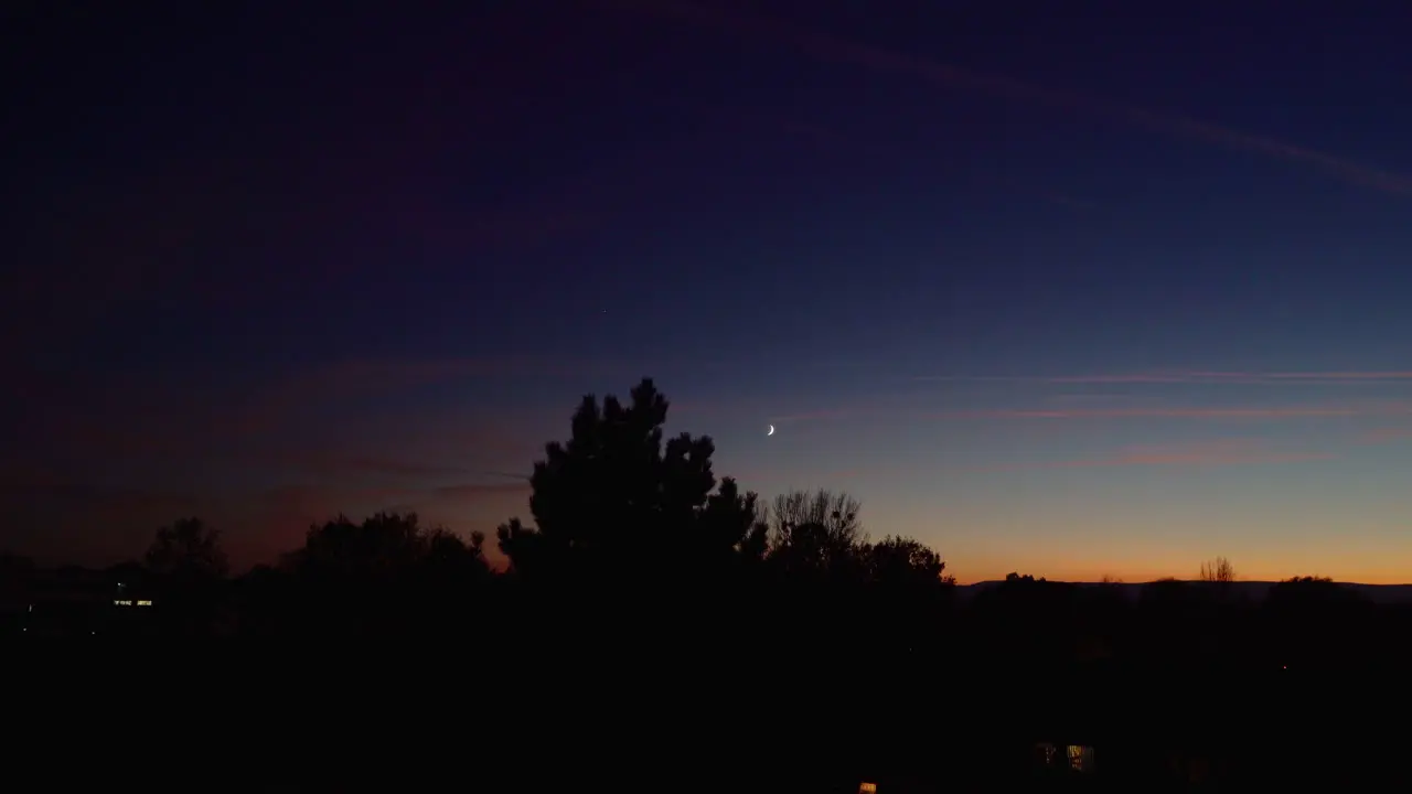 Sunset with moon