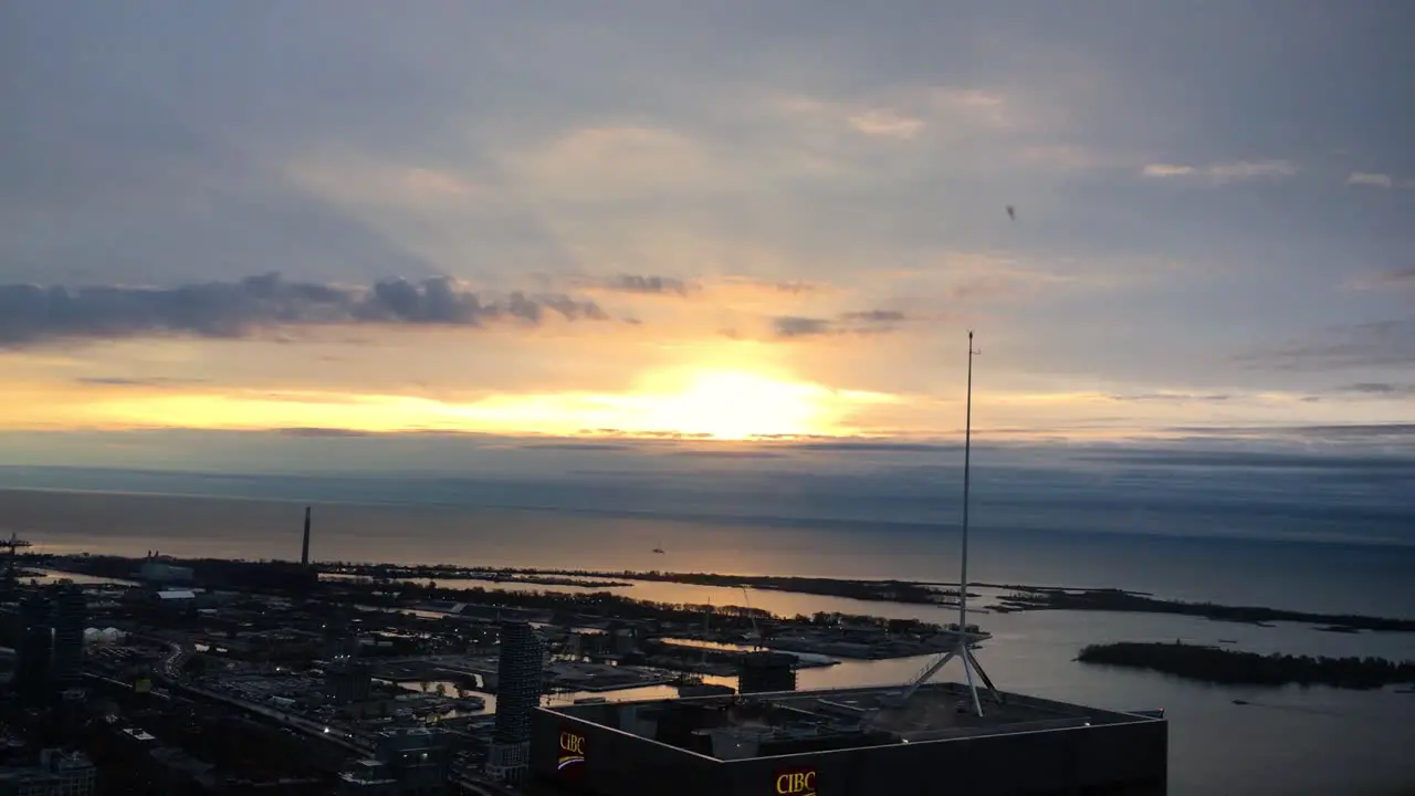 The Sun rises over Lake Ontario Toronto