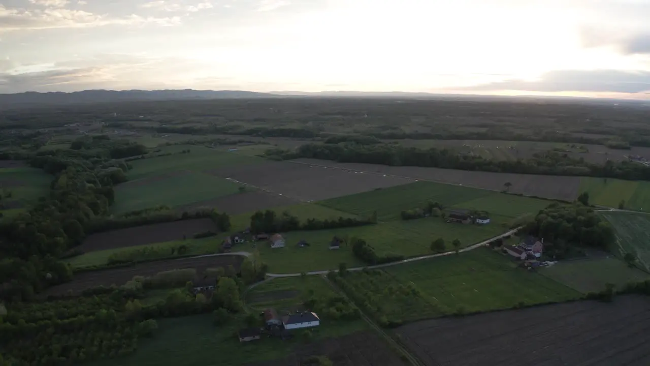 Forwarding the drone for long time to capture as much as possible this beautiful sunset in Bosnia and Herzegovina Brcko district