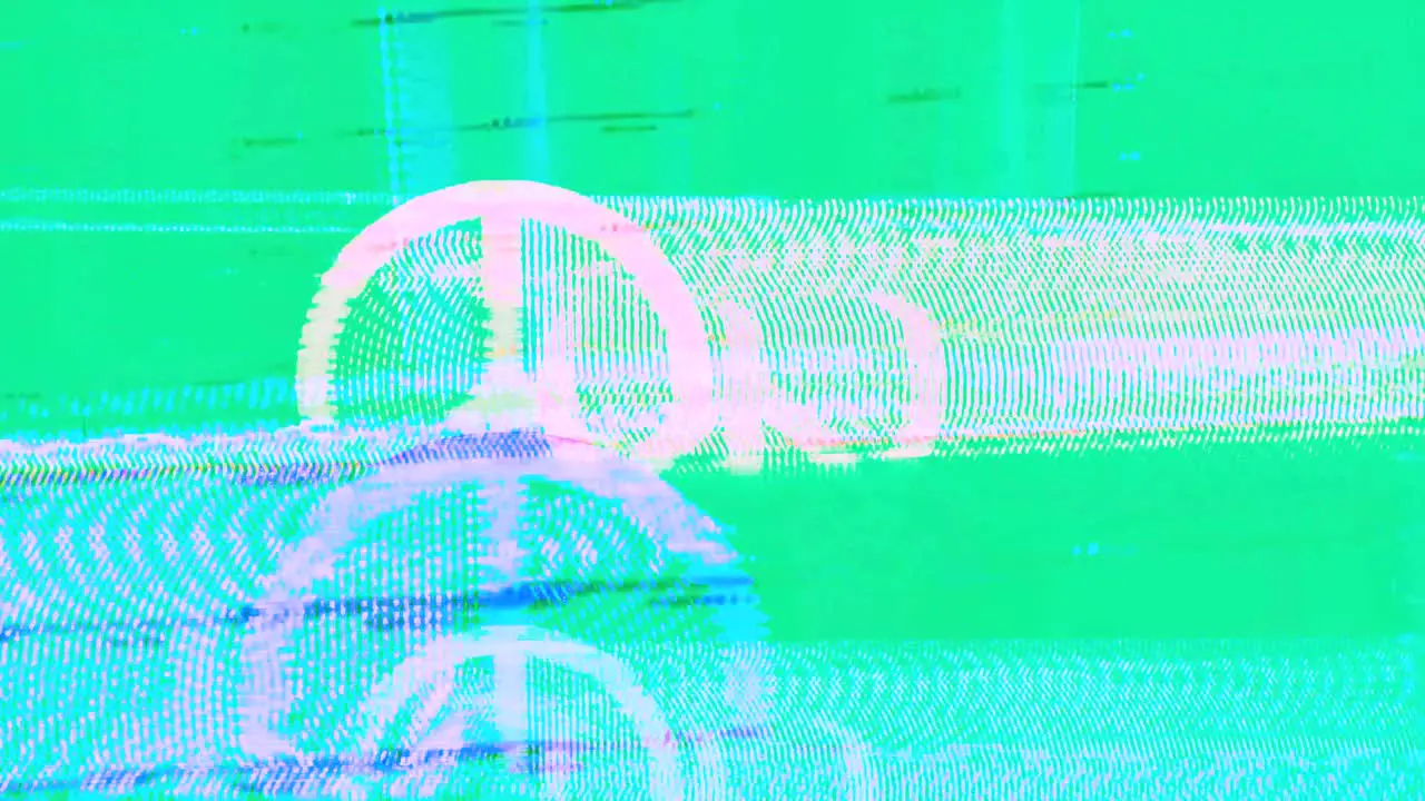 Peace Sign Analog Glitch Texture Noise Pattern Animation