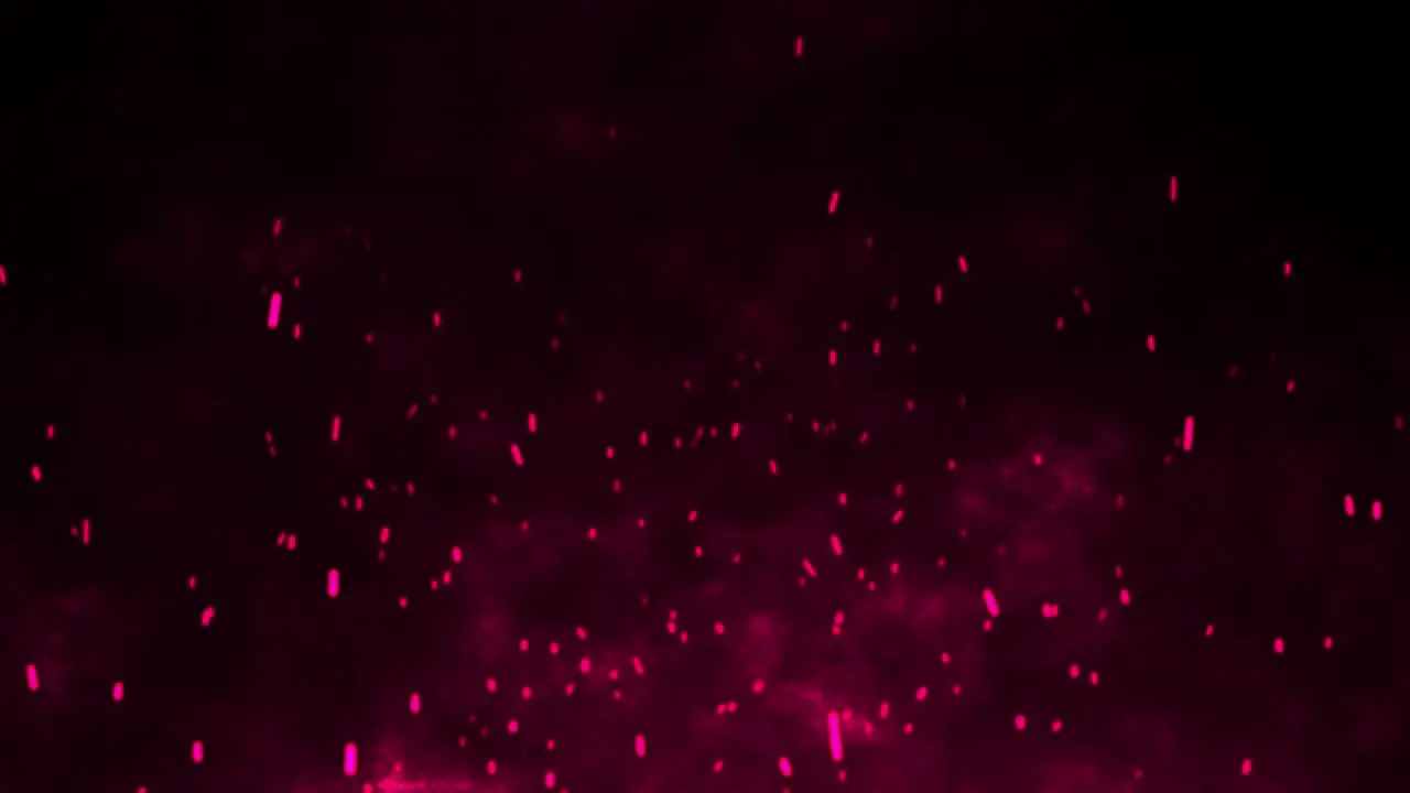 3D animation motion flames fiery hot ember sparks firework glow flying burning particles on black background visual effect 4K maroon fuchsia