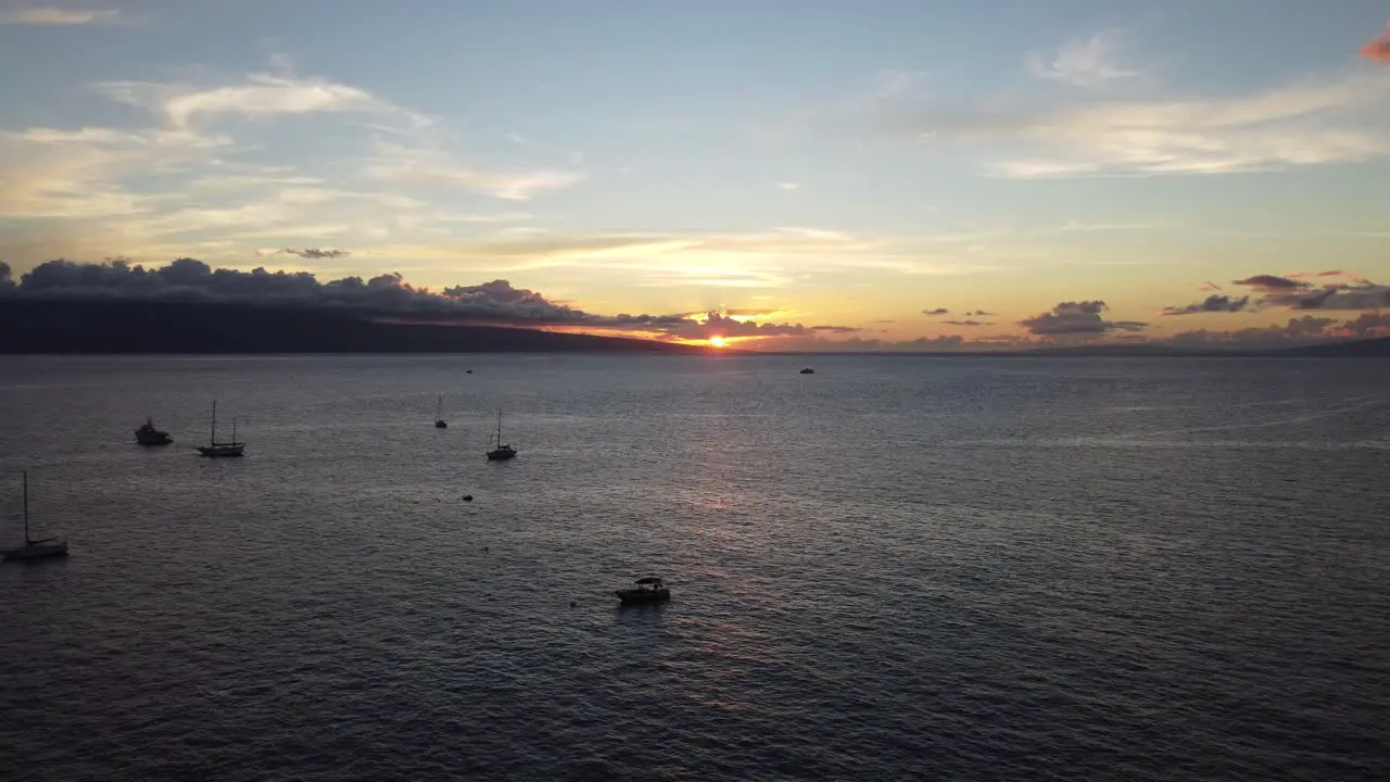 Moving shot of sunsset in Hawaii