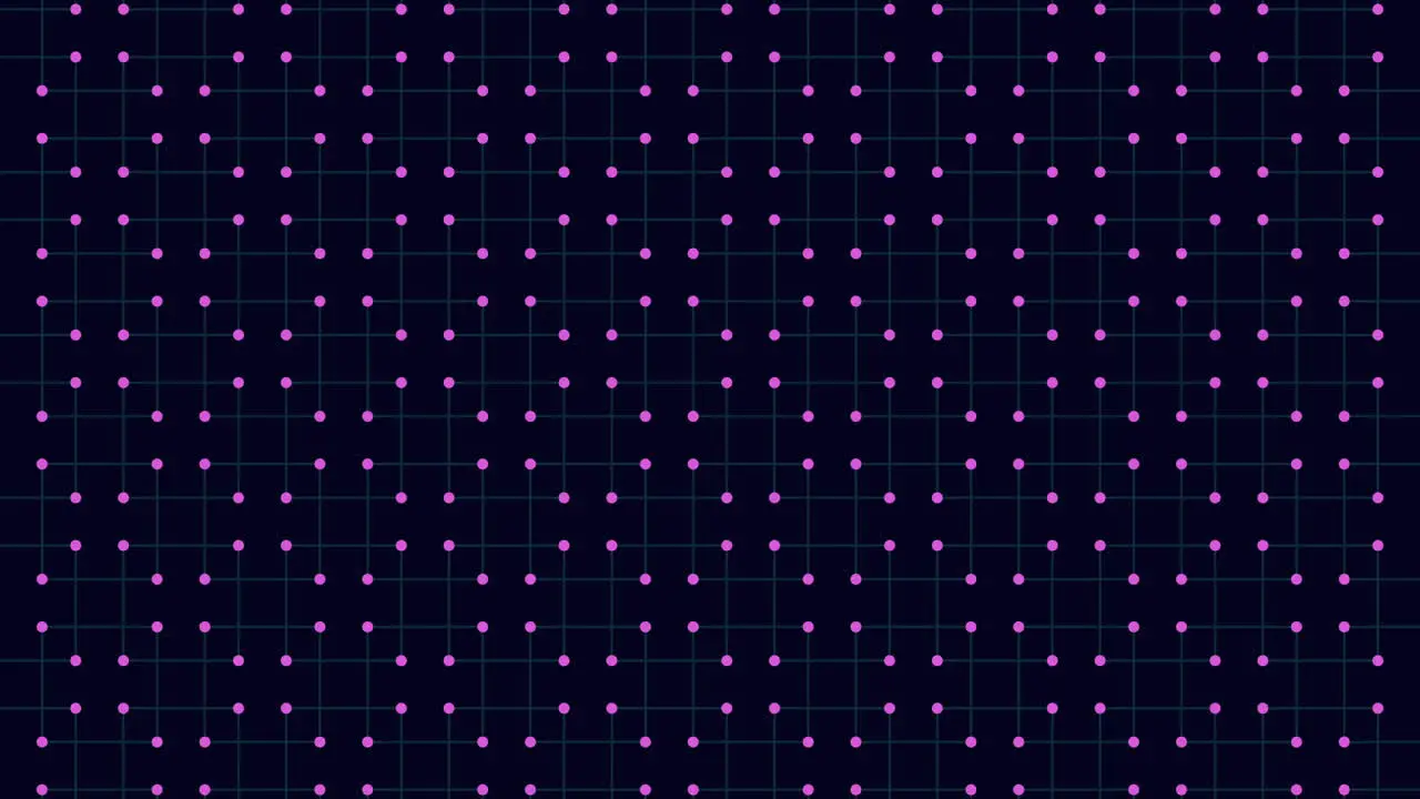 Colorful grid pattern with green and blue dots on black background