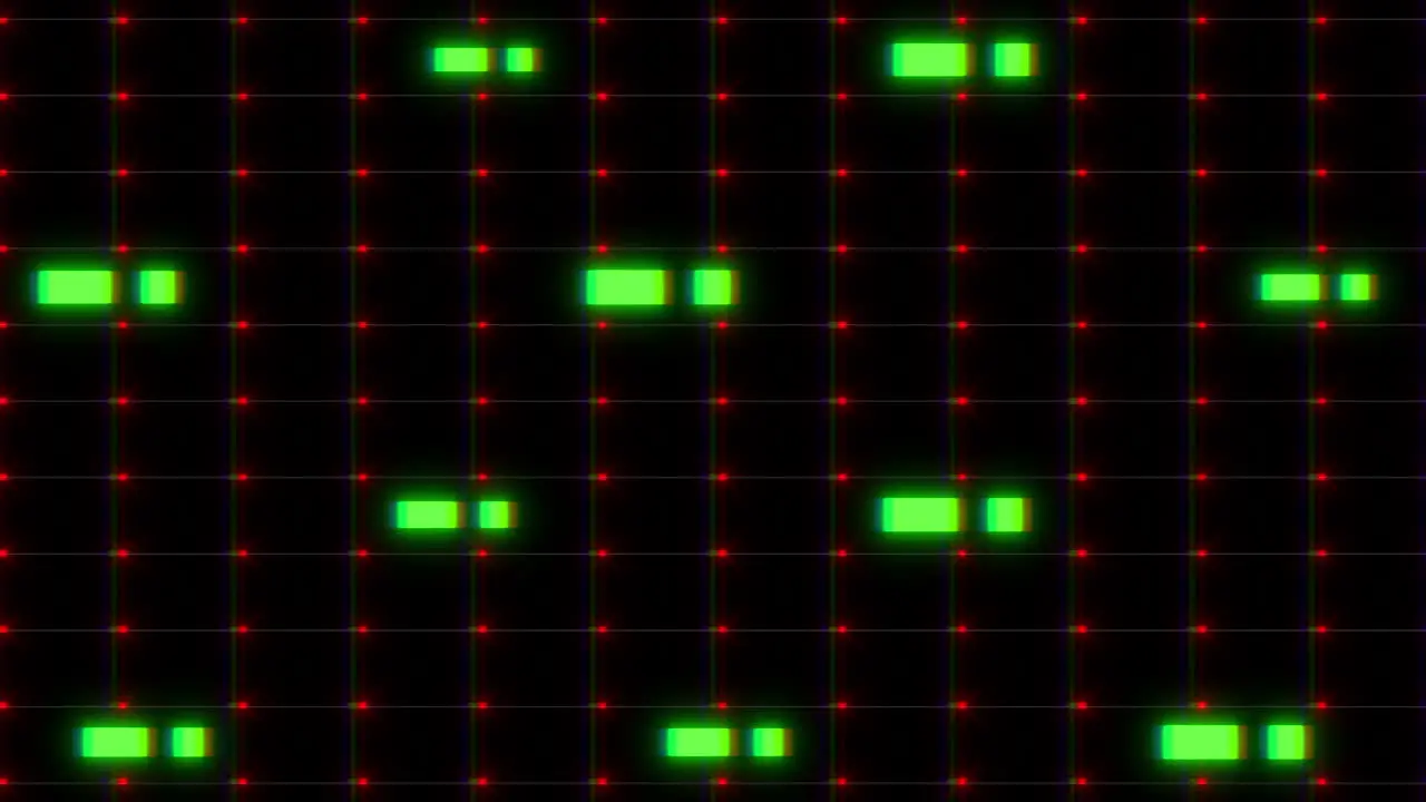 Symmetrical red and green square grid pattern