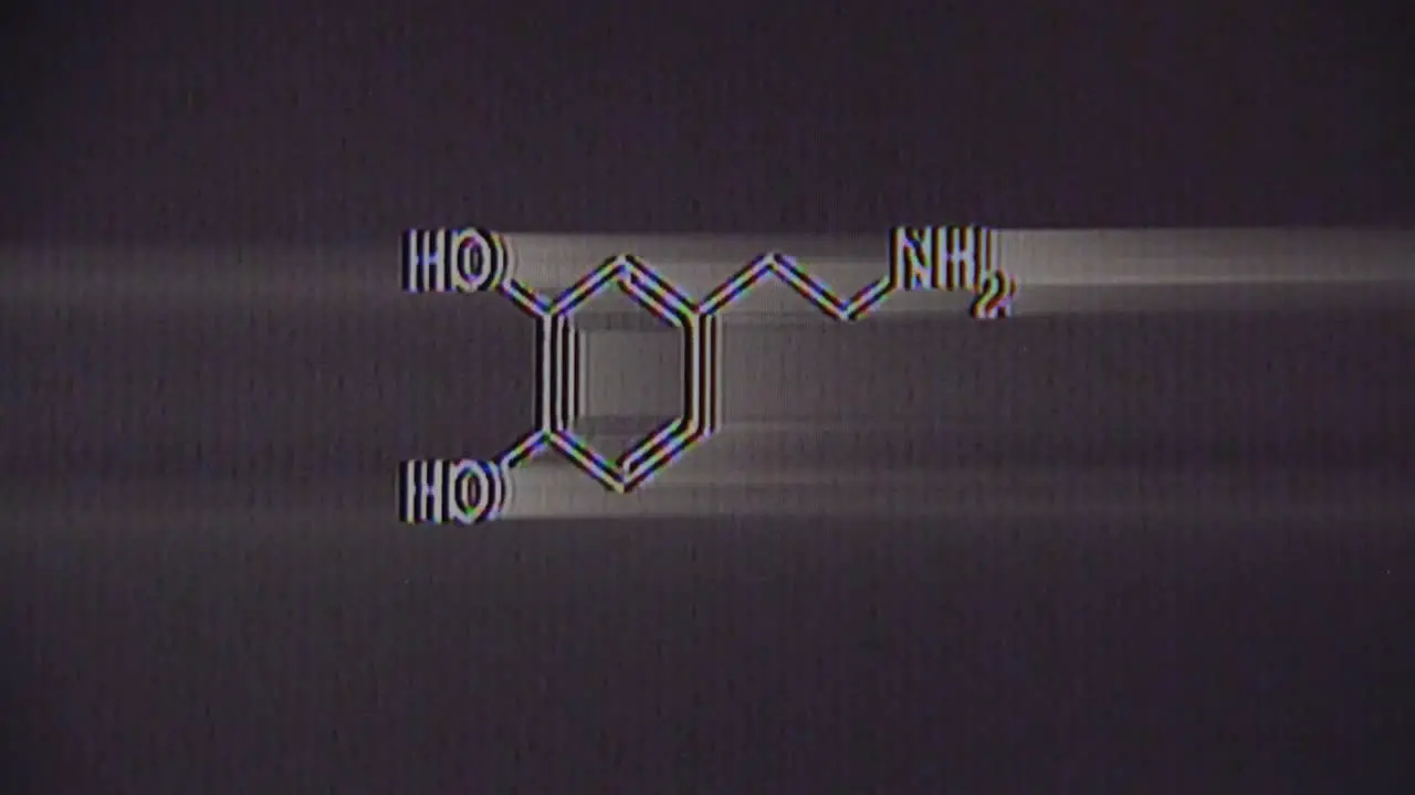 Dopamine Chemical Formula Analog TV Glitch Noise Texture