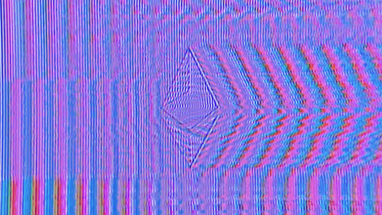 Ethereum Symbol Analog Tv Glitch Noise Texture Animation