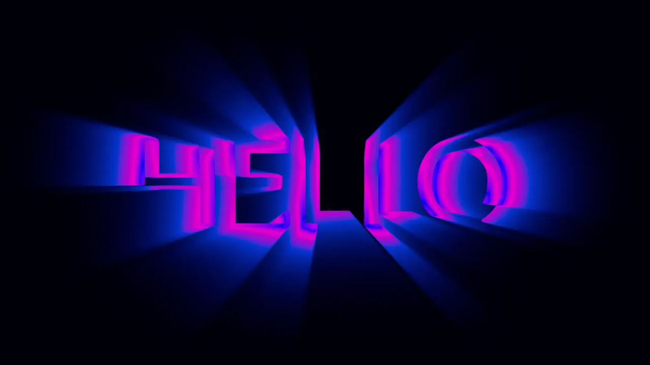 seamless loop HELLO searchlight graffiti style animation