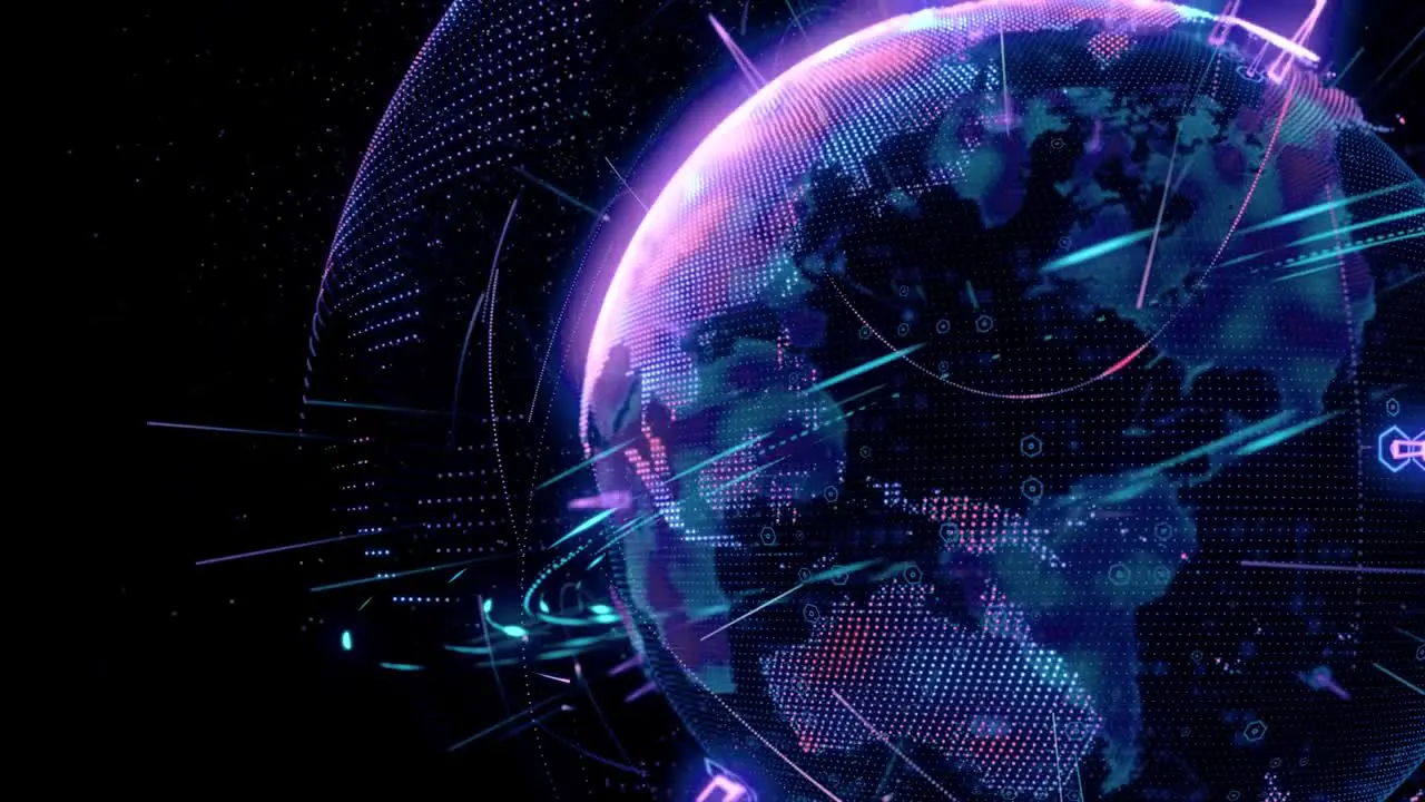 Purple Data Globe Concept