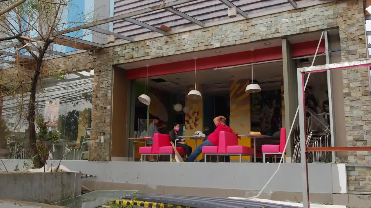 Fast food restaurants gets destroyed by typhoon